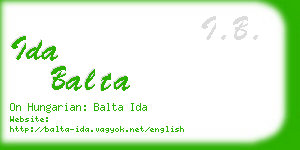 ida balta business card